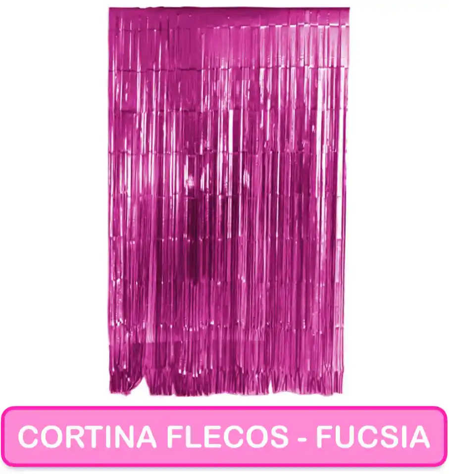 Cortina De Cumpleaños Fucsia - Flequillos
