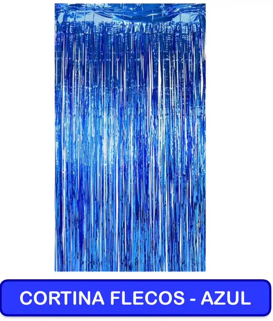 Cortina De Cumpleaños Azul - Flequillos