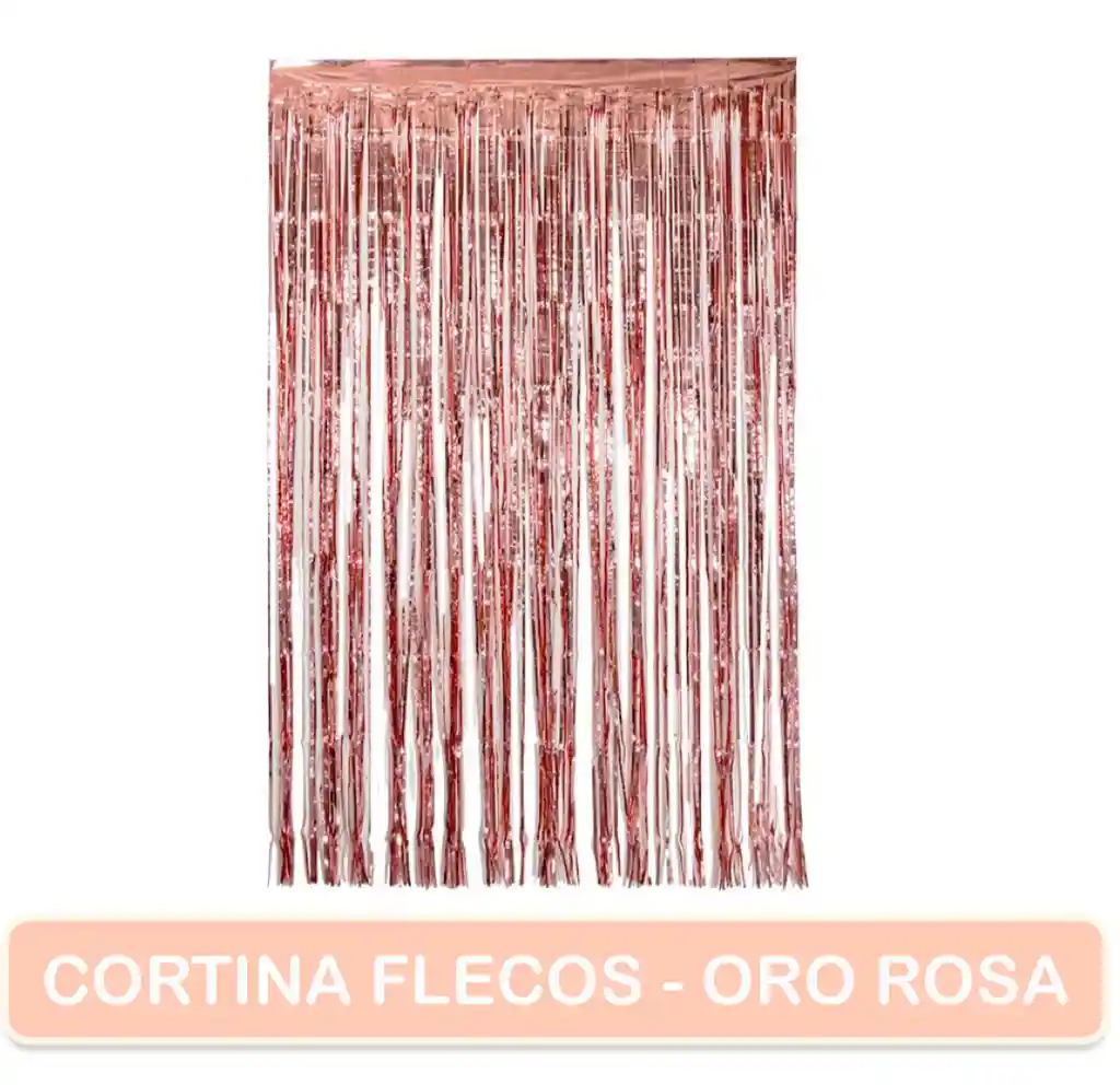 Cortina De Cumpleaños Oro Rosa - Flequillos