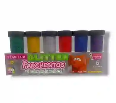 Tempera Pintura Escarchada X 6 Parchesitos