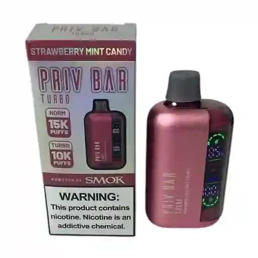 Vape Priv Bar 15mil Puffs Fresa Mentolado Vaper Vapper Vapeador Cigarrilo Electronico