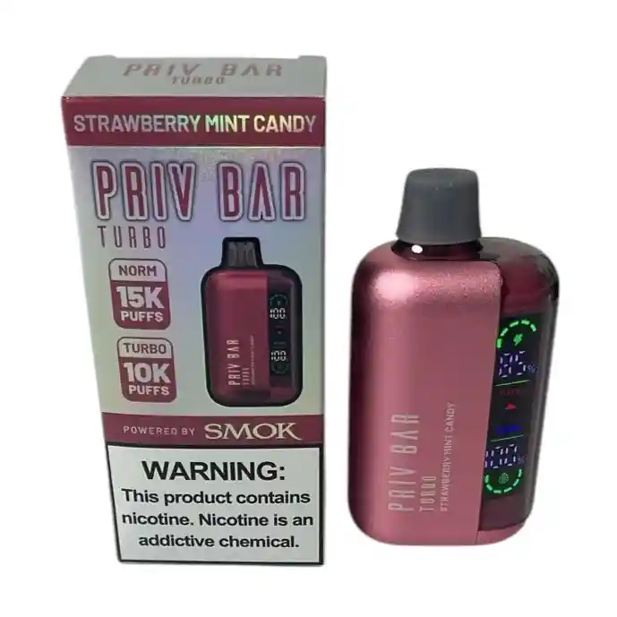 Vape Priv Bar 15mil Puffs Fresa Mentolado Vaper Vapper Vapeador Cigarrilo Electronico