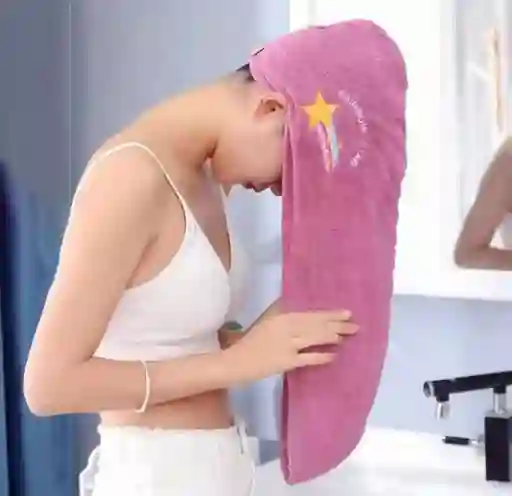 Toallas De Microfibra Para Secar El Cabello, Envoltura Para El Cabello Con Gorro De Ducha Con Nudo De Lazo, Turbante Para El Cabello, Gorro De Baño Para Cabello Mojado, Accesorios De Baño