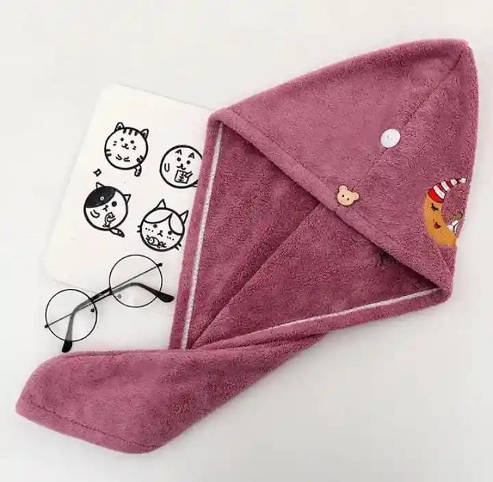 Toallas De Microfibra Para Secar El Cabello, Envoltura Para El Cabello Con Gorro De Ducha Con Nudo De Lazo, Turbante Para El Cabello, Gorro De Baño Para Cabello Mojado, Accesorios De Baño
