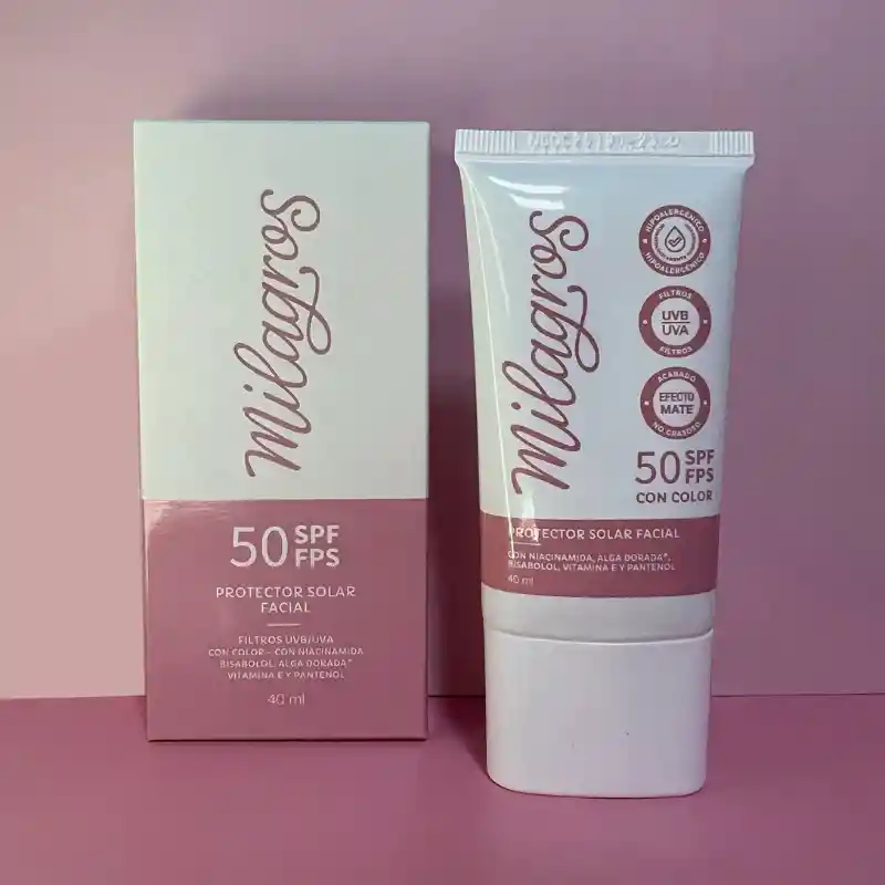 Protector Solar Facial Con Color Milagros