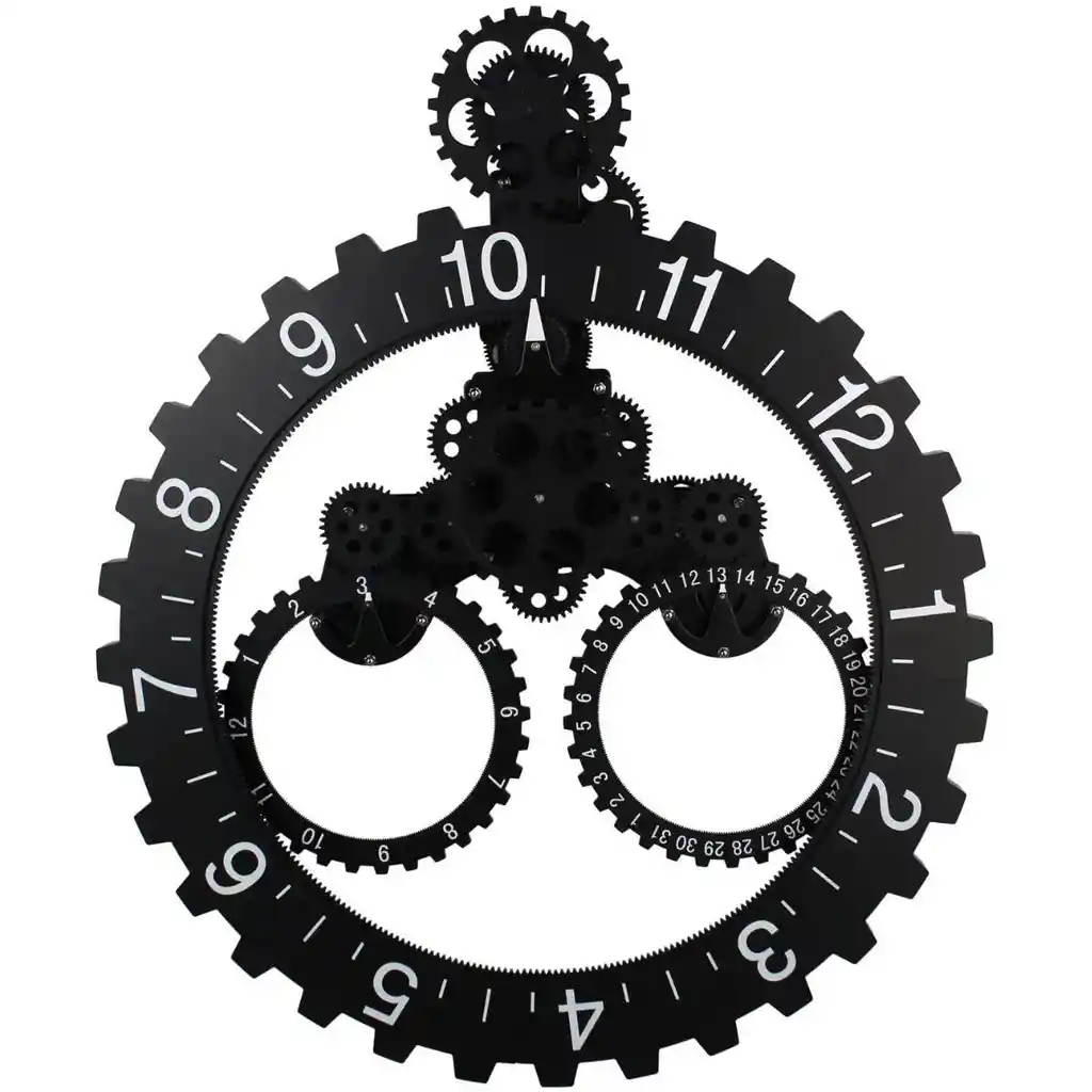 Reloj Pared Mecanico Movimiento Engranajes 3d Rueda Piñon