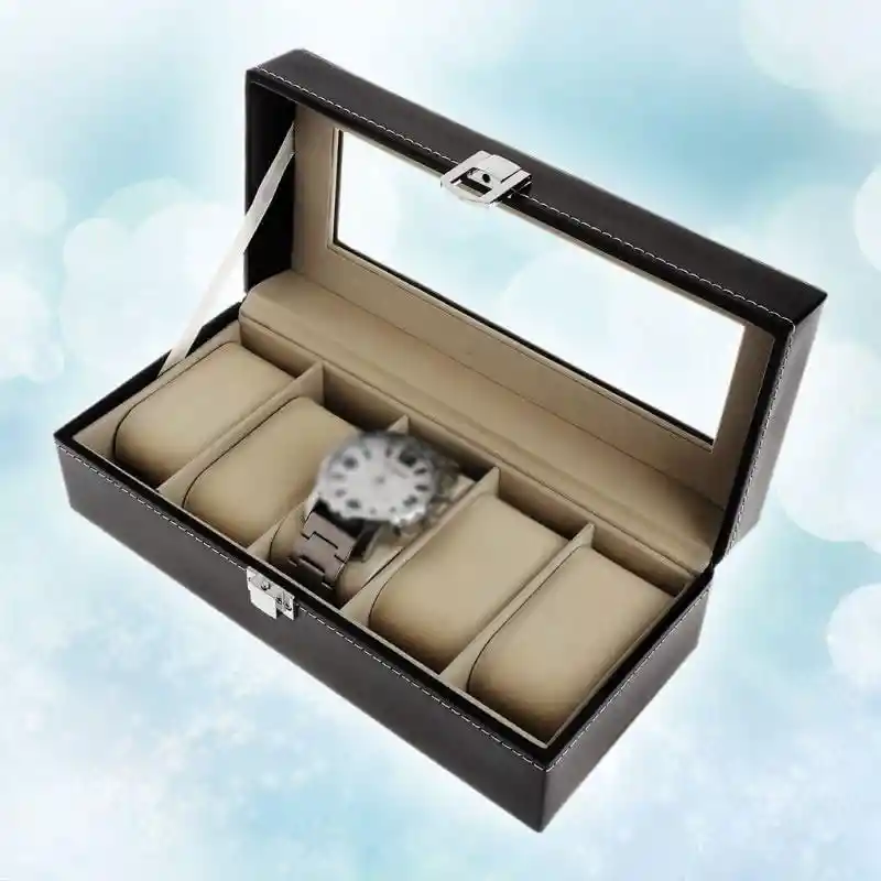 Caja Organizadora Para 5 Relojes Estuche Largo Relojero