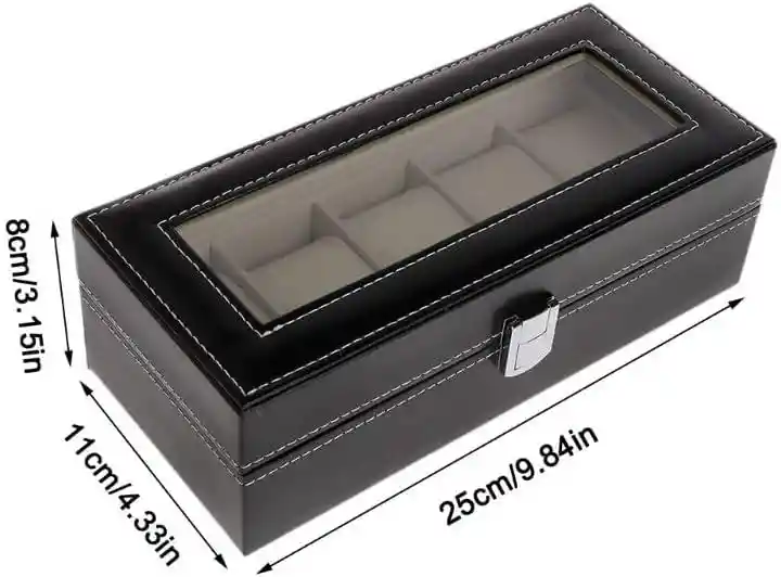 Caja Organizadora Para 5 Relojes Estuche Largo Relojero