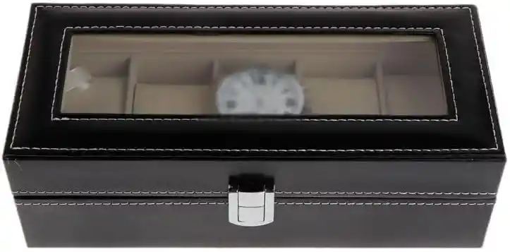 Caja Organizadora Para 5 Relojes Estuche Largo Relojero