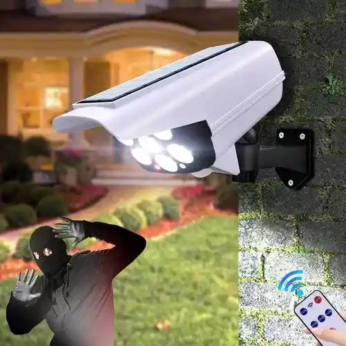 Lámpara Led Panel Solar Y Sensor De Movimiento Tipo Cámara