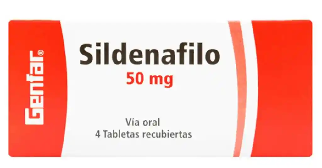 Sildenafilo 50mg X 4 Tabletas
