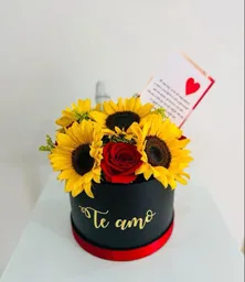 Caja De Amor Con Girasoles Y Rosa 🌻❤️🎁