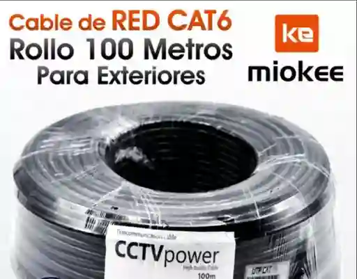 Cable Rollo Miokee Red Utp Cat 6 Para Exterior En Rollo De 100 Mts