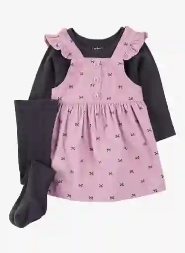 Vestido 3 Piezas Gris Rosa - Multicolor / 18 Meses