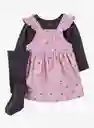 Vestido 3 Piezas Gris Rosa - Multicolor / 24 Meses