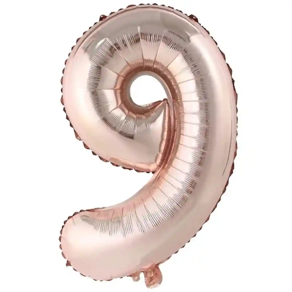 Globo Metalizado Número 9 Palo De Rosa 32 Pulgadas(81cm)