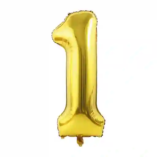 Globo Metalizado Número 1 Dorado 16" Pulgadas (41cm)