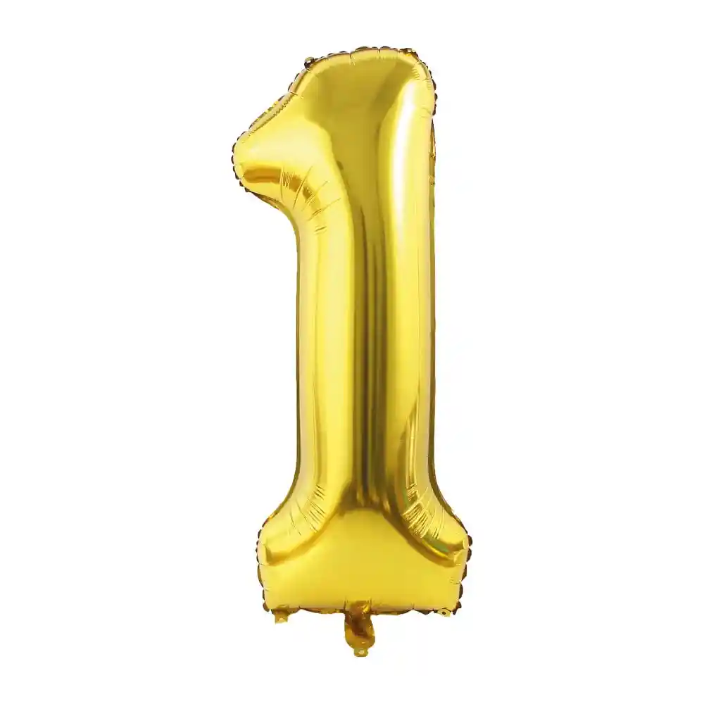 Globo Metalizado Número 1 Dorado 16" Pulgadas (41cm)