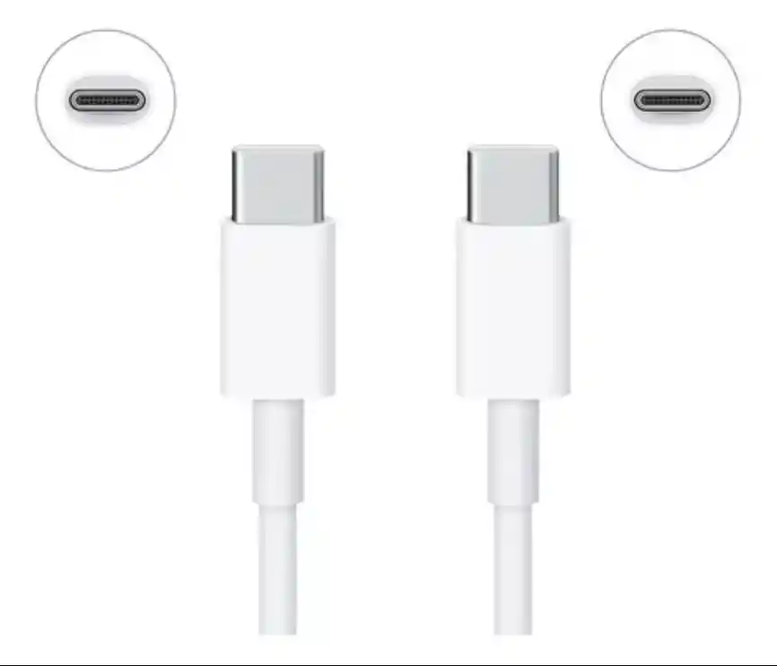 Cable Tipo C Tipo C Blanco 1 Metro Soporta Hasta 6 Amperios 140 Wat Carga Extra Rápida Y Datos