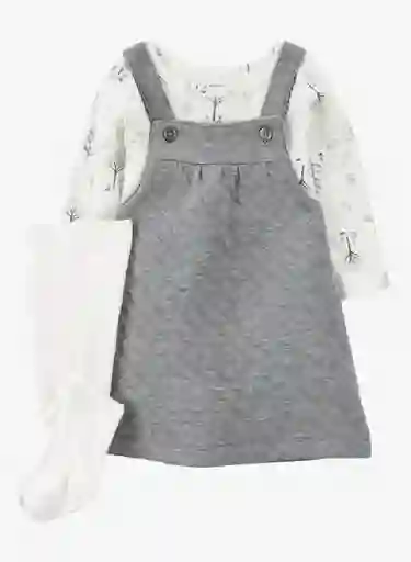 Vestido 3 Piezas Gris Arbolitos - Multicolor / 18 Meses