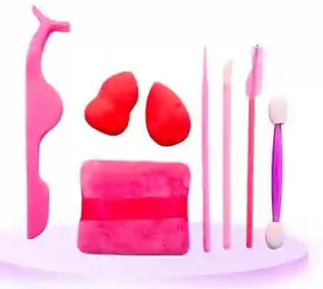 Set De Accesorios De Maquillaje (pinza Para Pestañas, Pomos Y Aplicadores )