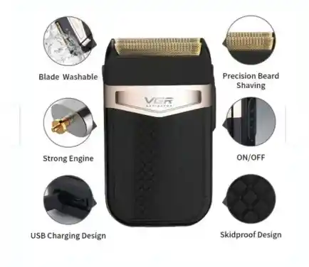 Máquina De Corte Afeitadora Profesional Patillera Recargable Razuradora Pro Vgr V-331 Titan