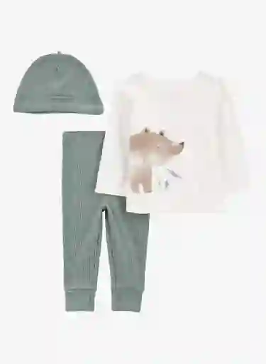 Conjunto 3 Piezas Osito Gorrito - Multicolor / 12 Meses