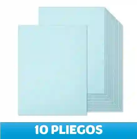 Pliego De Cartulina Azul X 10 Und