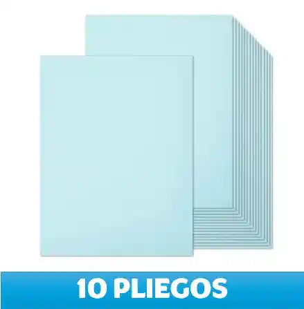 Pliego De Cartulina Azul X 10 Und