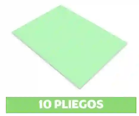 Cartulina Verde Pliego X 10 Und