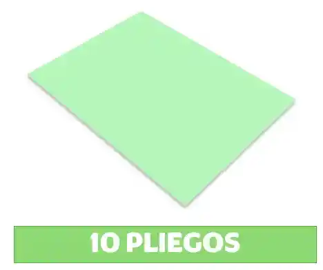 Cartulina Verde Pliego X 10 Und