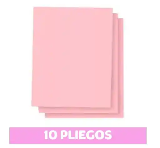 Cartulina Pliego Rosada X 10 Und