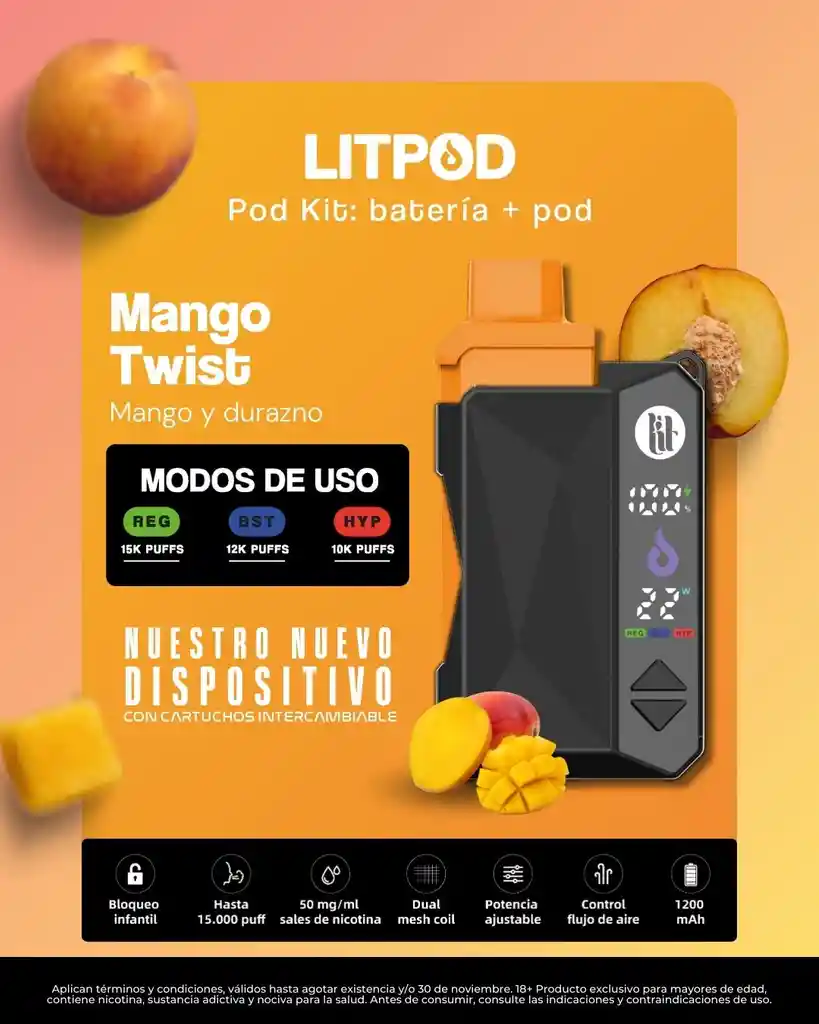 Lit Kit Mango Twist 15k Puff