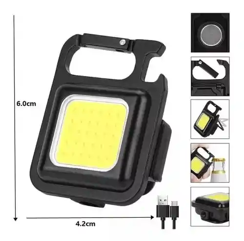 Mini Linterna Llavero Led Lampara Recargable Destapador Usb Camping