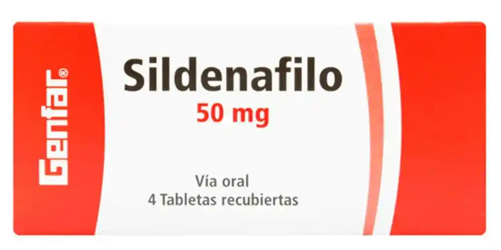 Sildenafilo 50mg X 4 Tabletas