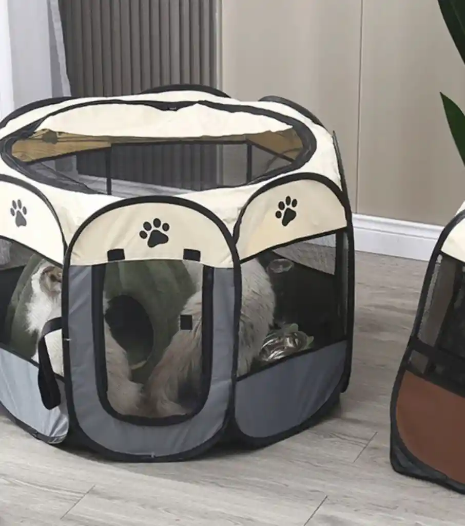 Corral P/mascotas Perros Gatos Plegable Portatil S