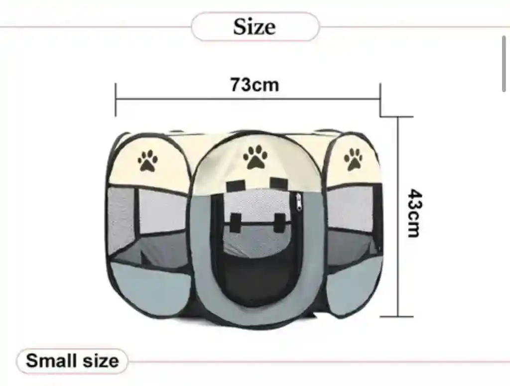 Corral P/mascotas Perros Gatos Plegable Portatil S