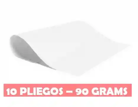 Pliego De Papel Bond 90 Grms X 10 Und