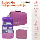 Combo Mochila Viajera + Organizador De Ropa Interior + Organizador Maquillaje Cosmetiquera Rosa
