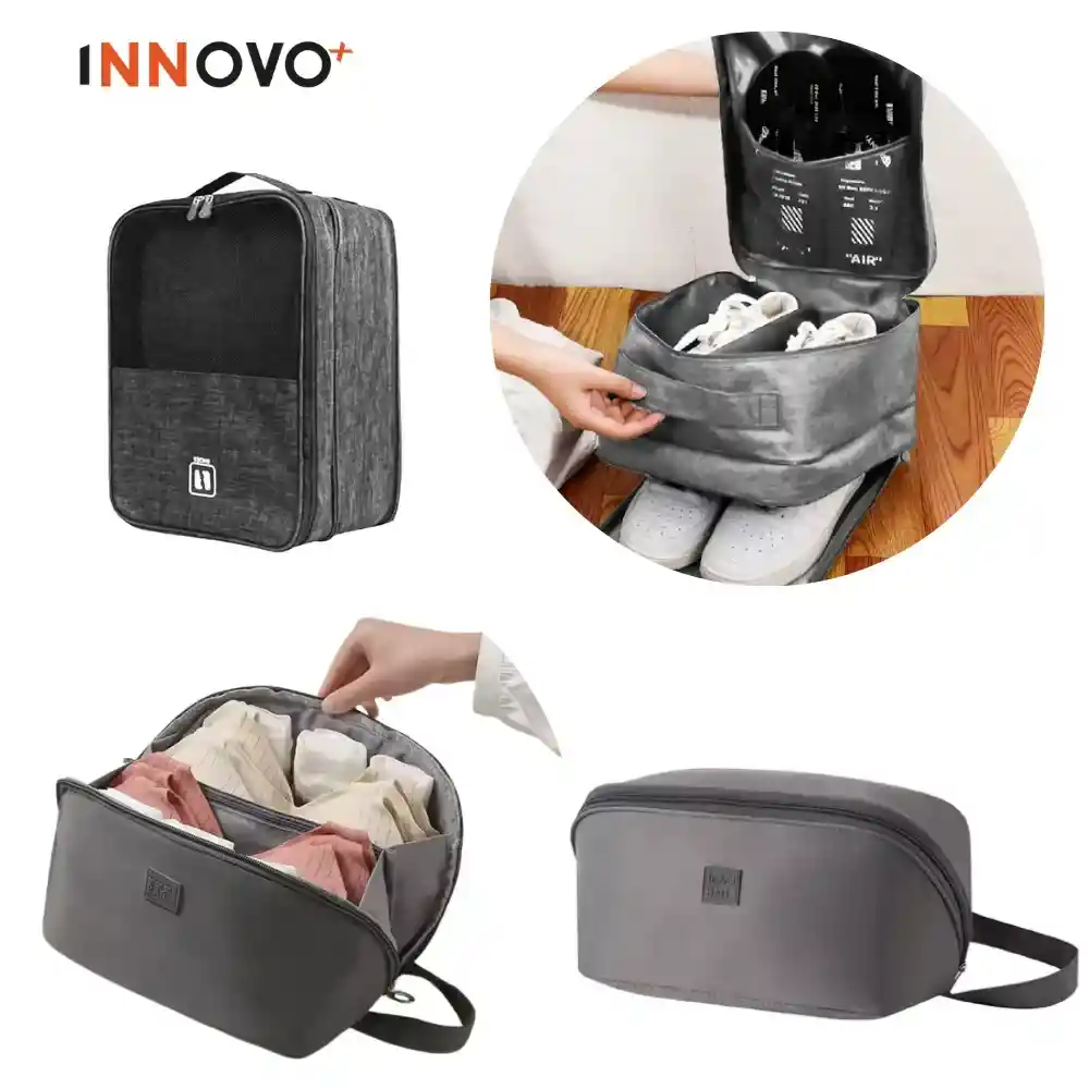 Combo Bags Organizador De Zapatos + Organizador De Ropa Interior Gris