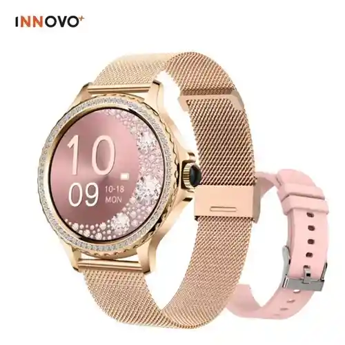 Smartwatch Amor Dama Oro Rosa Moda Estilo Elegante Mobulaa Notificaciones Innovo Tech
