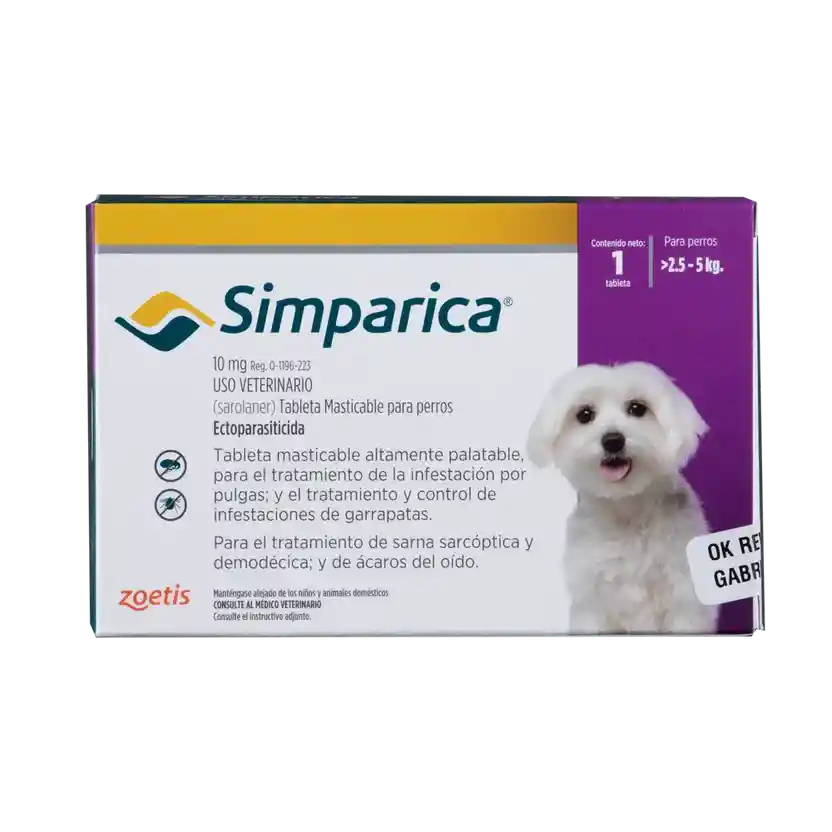 Antiparásitario Externo Para Perro Simparica Caja 1 Tableta