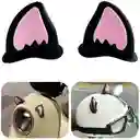 Orejas Para Casco Gato Lujo Adhesivas Accesorio X2