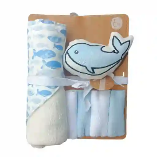 Kit De Baño Tiburón 6pz Con Toalla Con Capucha Y Babitas, Set De Toalla Con Capucha, Paquete De 4 Babitas Para Bebé, Una Esponja Con Diseño Animado