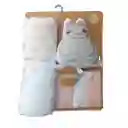 Kit De Baño Hipopótamo 6pz Con Toalla Con Capucha Y Babitas, Set De Toalla Con Capucha, Paquete De 4 Babitas Para Bebé, Una Esponja Con Diseño Animado