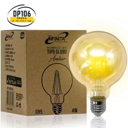 Bombillo Led G95 Globo Vintage Ámbar - 4w