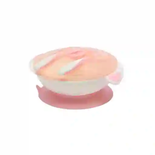 Set De Vajilla Rosada Que Incluye Cubiertos Y Tapa, Con Base De Succión, Desmontable Para Facilitar Su Limpieza, Tapa Para Guardar Los Cubiertos - Mumlove