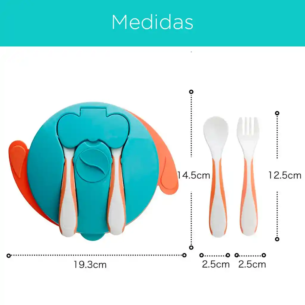 Set De Vajilla Rosada Que Incluye Cubiertos Y Tapa, Con Base De Succión, Desmontable Para Facilitar Su Limpieza, Tapa Para Guardar Los Cubiertos - Mumlove