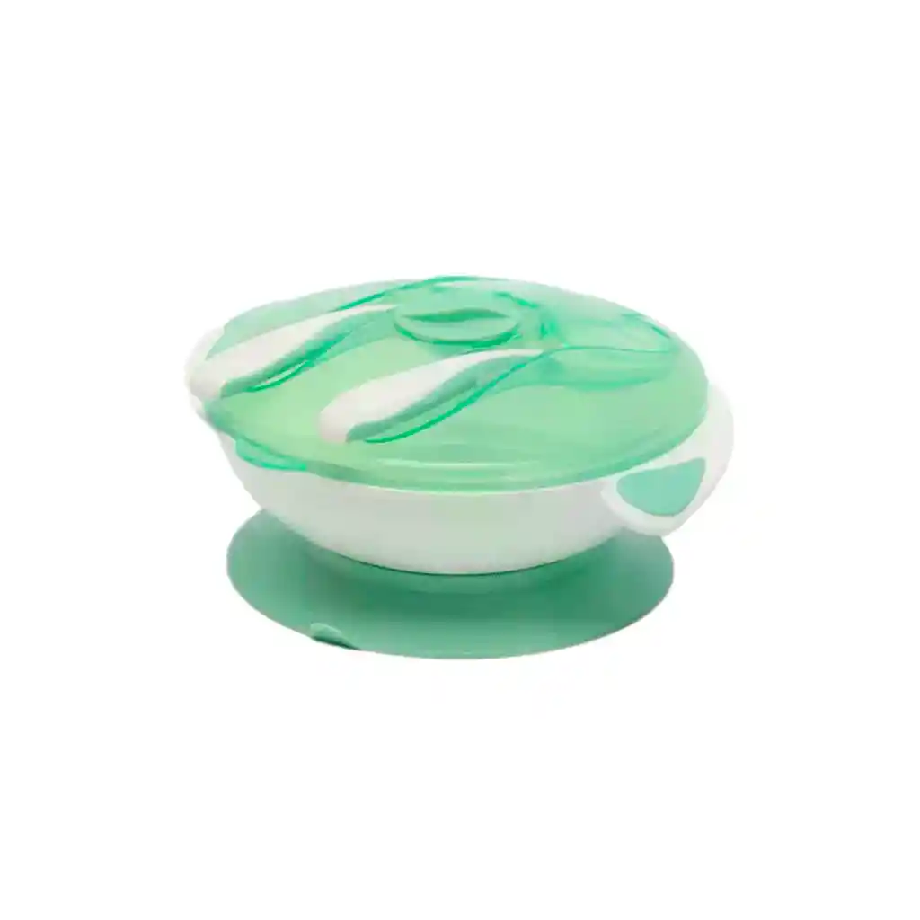 Set De Vajilla Verde Que Incluye Cubiertos Y Tapa, Con Base De Succión, Desmontable Para Facilitar Su Limpieza, Tapa Para Guardar Los Cubiertos - Mumlove