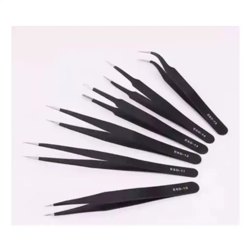 Kit De Pinzas Profesionales Antiestaticas